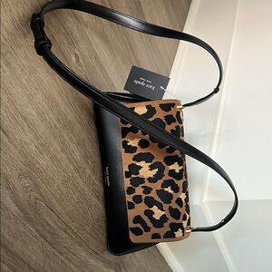 Kate Spade Black and Brown Animal Print Shoulder Bag